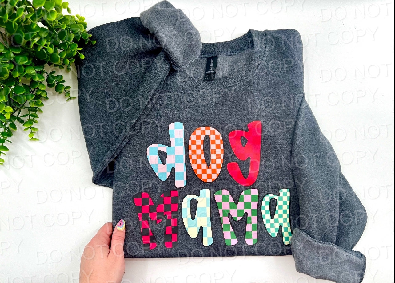 Dog Mama Retro - Dark Heather Gray Sweatshirt