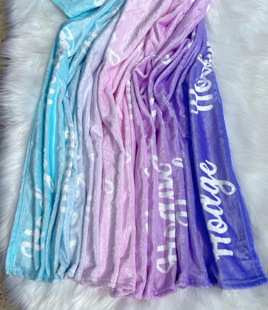 BOUTIQUE PREORDER: Custom Repeating Name Blankets - 7/1
