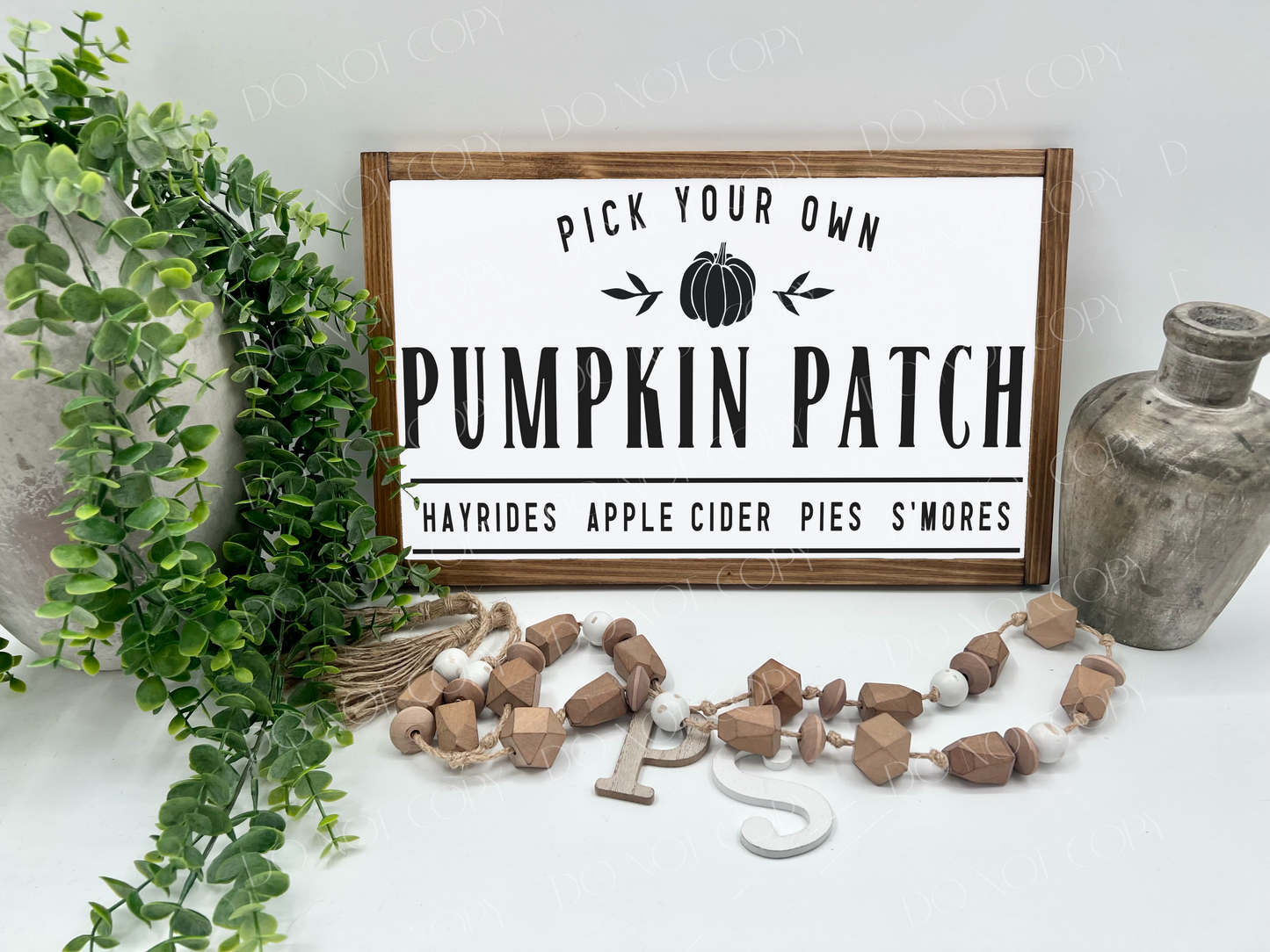 Pick Your Own Pumpkin Patch - White/Thick/E. Amer. - Wood Sign