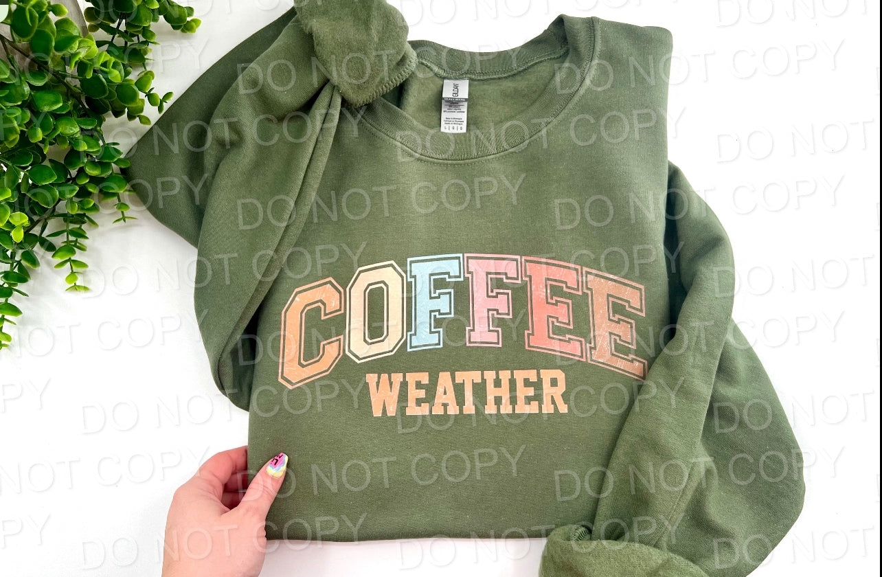 Coffee Weather - Military Green Sweatshirt