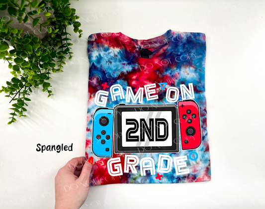 **CUSTOM GRADES** Game On Grade - Spangled Ice Dyed Tshirt - YOUTH & ADULT