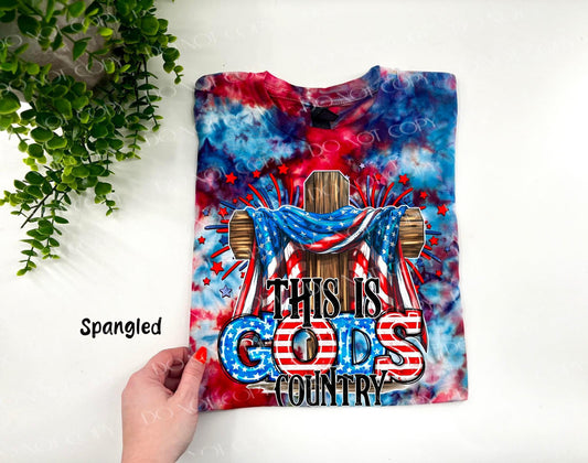 This Is God’s Country - Spangled Ice Dyed Tshirt - YOUTH & ADULT