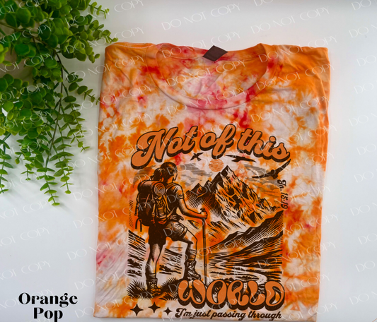 Not Of This World - Orange Pop Ice Dyed Tshirt - YOUTH & ADULTc