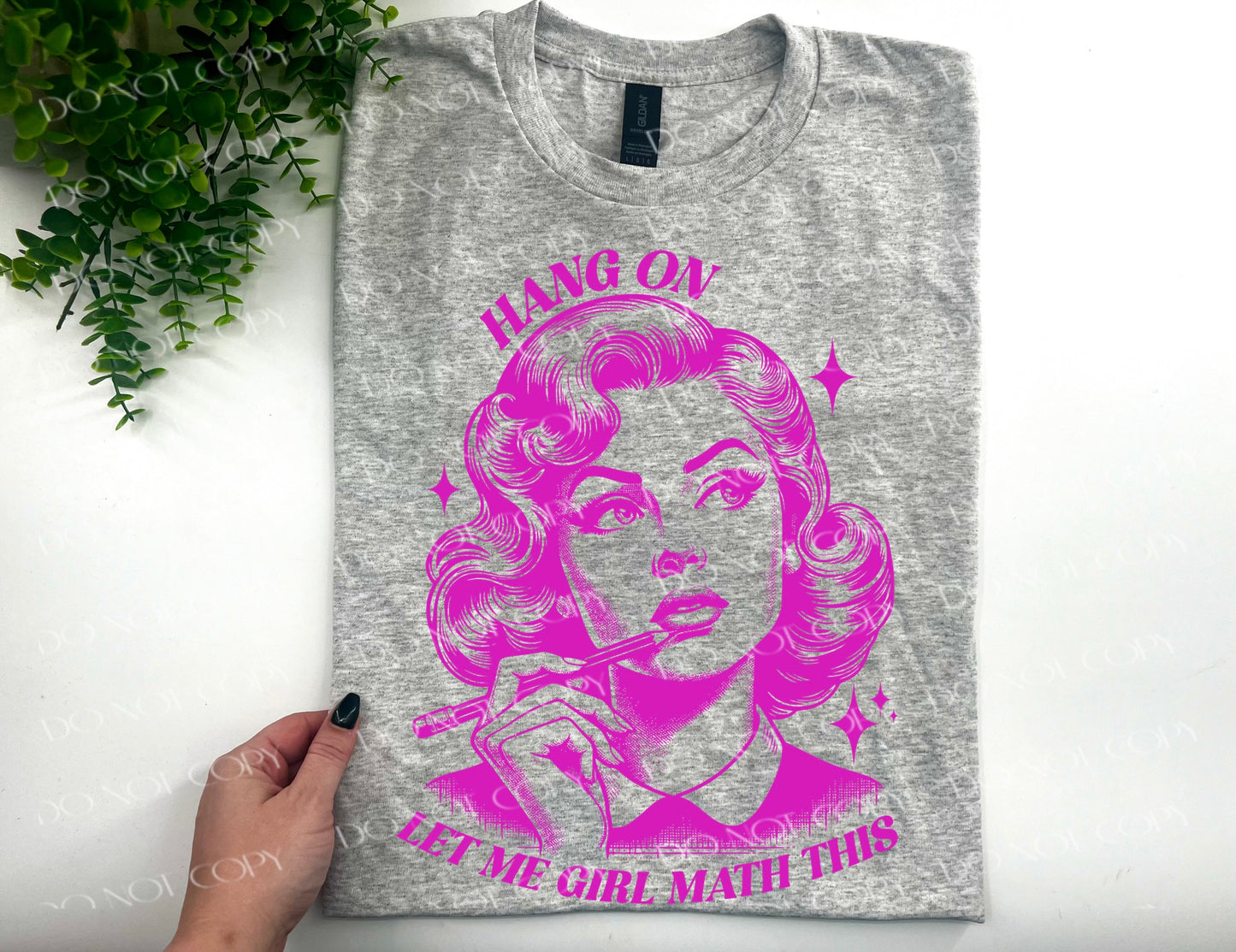 Hang On Let Me Girl Math This Vintage Lady - Gildan Softstyle Sport Gray