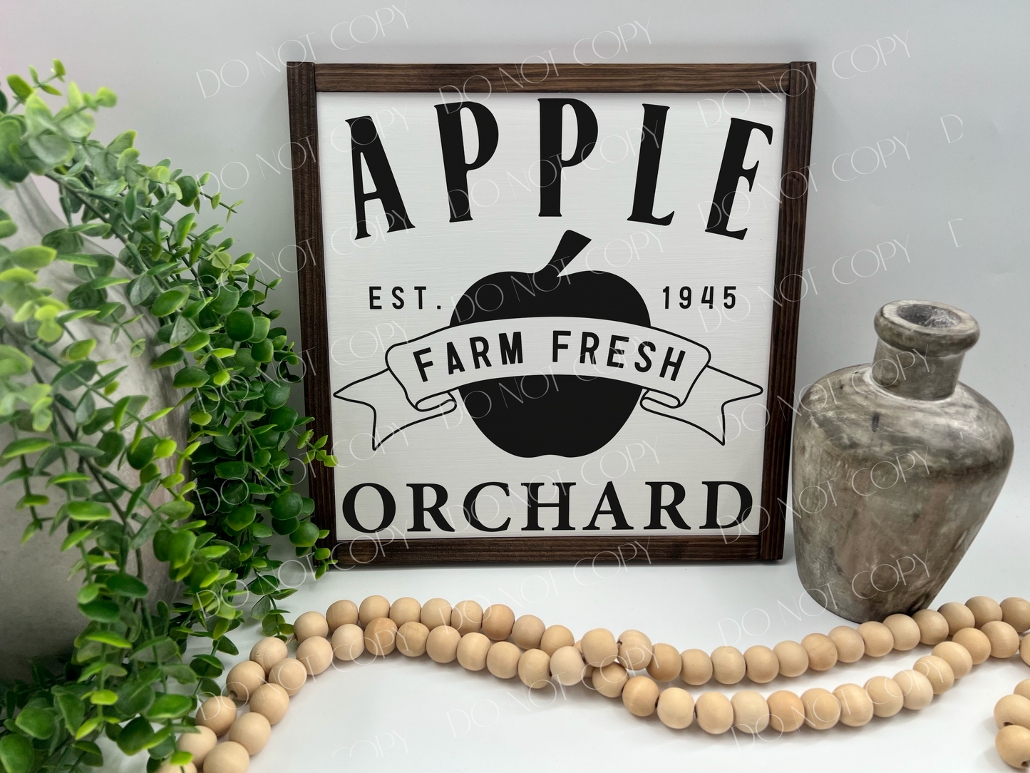 Apple Orchard - White/Thick/Kona - Wood Sign