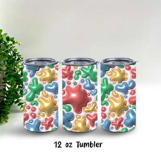 Bubble Paint Splatter  - 12 oz Kids Tumbler