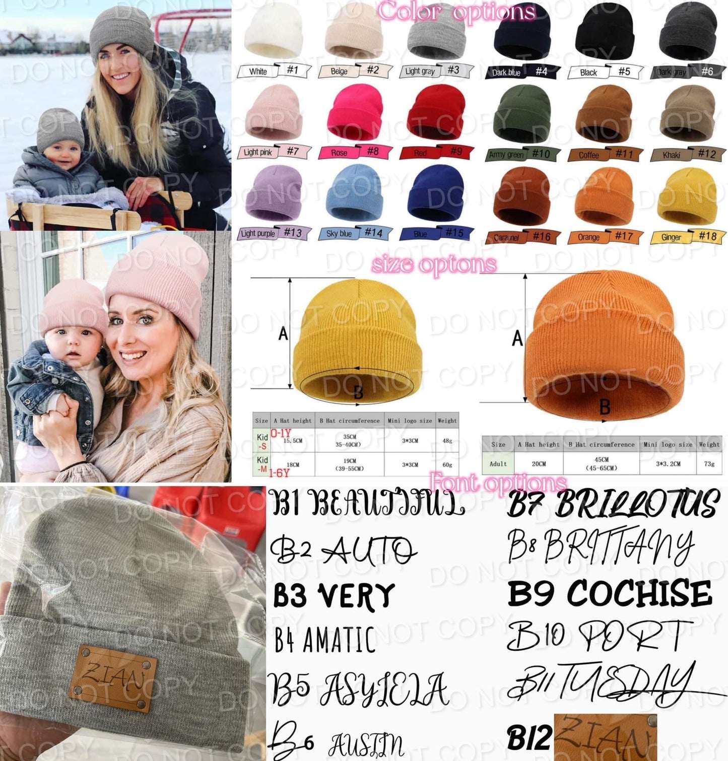 PINK FRIDAY BOUTIQUE PREORDER: Youth & Adult Custom Beanies