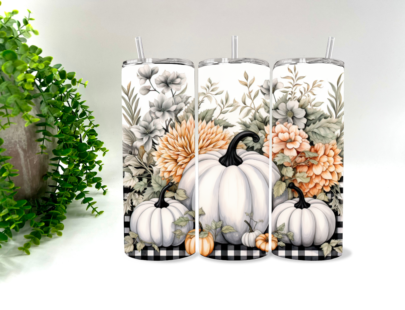 White Fall Pumpkins - 20 oz Tumbler