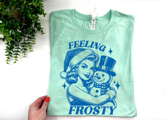 Feeling Frosty Vintage Lady - Bella Canvas Mint