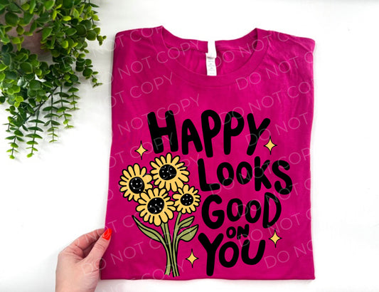 Happy Looks Good On You Sunflowers - Gildan Softstyle