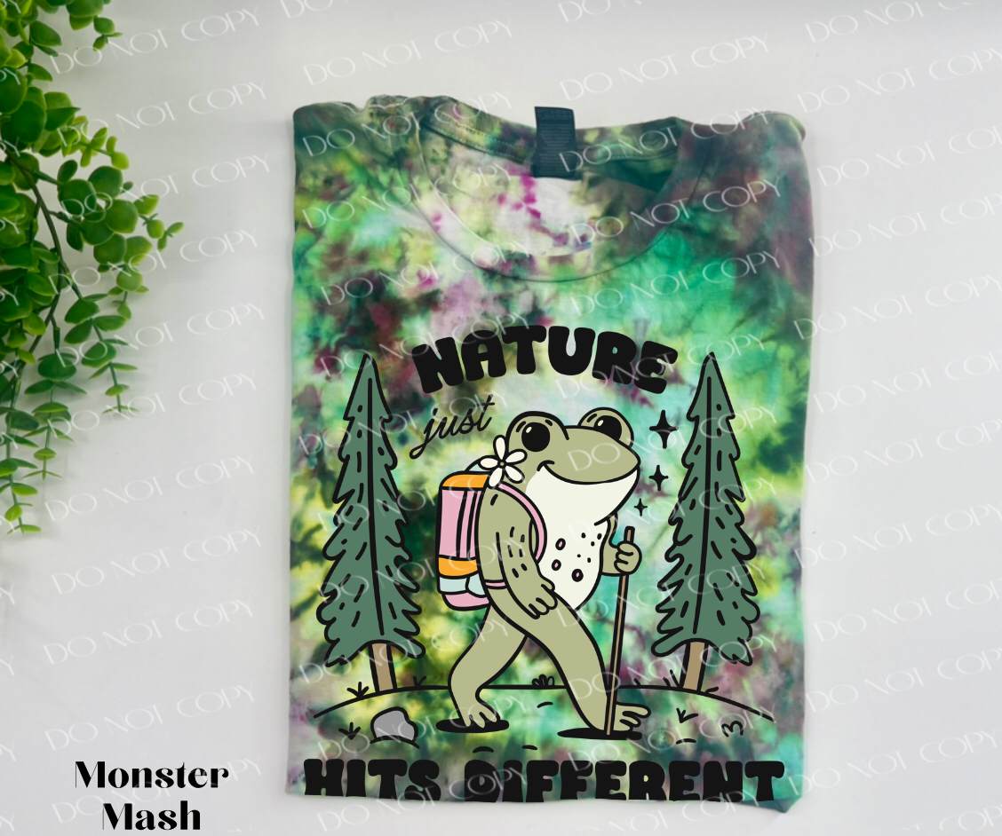 Nature Just Hits Different - Monster Mash Ice Dyed Tshirt - YOUTH & ADULTc