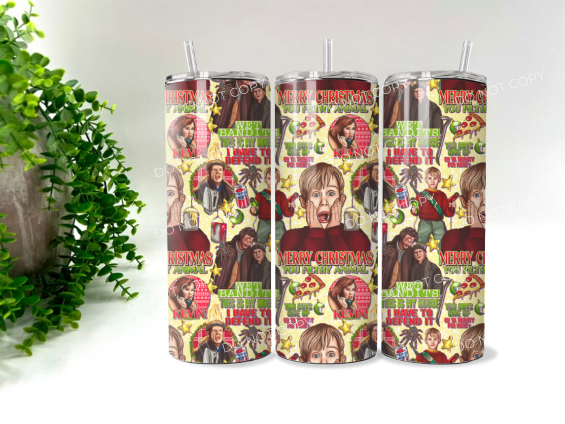 LIMITED TIME PREORDER: Merry Christmas You Filthy Animal -  20 oz Tumbler