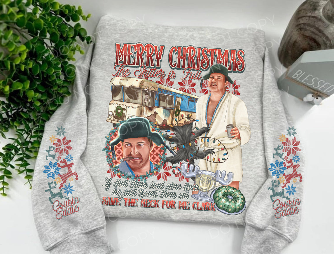 LIMITED TIME: Cousin Eddie with Sleeves - Ash Sweatshirt