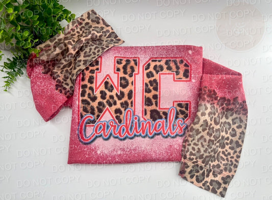 Webb City Cardinals - Bleached Heather Red Sweatshirt With Printed Sleeve
