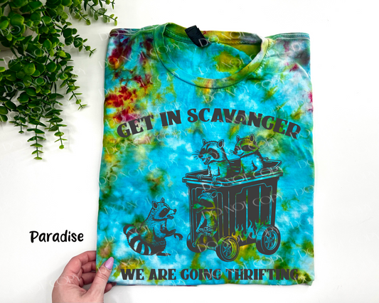 Get In Scavenger We Are Going Thrifting - Paradise Ice Dyed Tshirt - YOUTH & ADULT