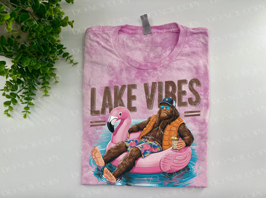 Squatchy Lake Vibes - Lilac Crystal Dyed Tshirt