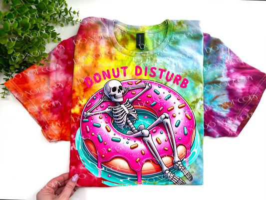 Donut Disturb Skellie - Skittle Ice Dyed Tshirt - YOUTH & ADULT