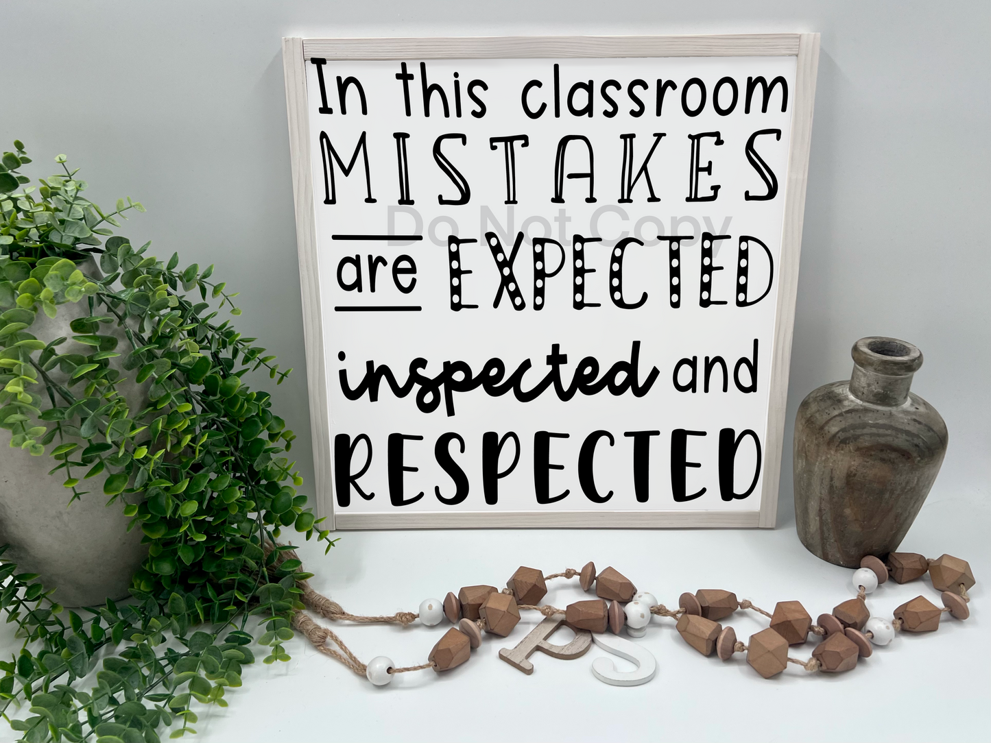 In This Classroom- White/Thick/Natural - Wood Sign