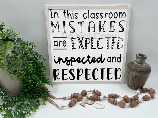 In This Classroom- White/Thick/Natural - Wood Sign