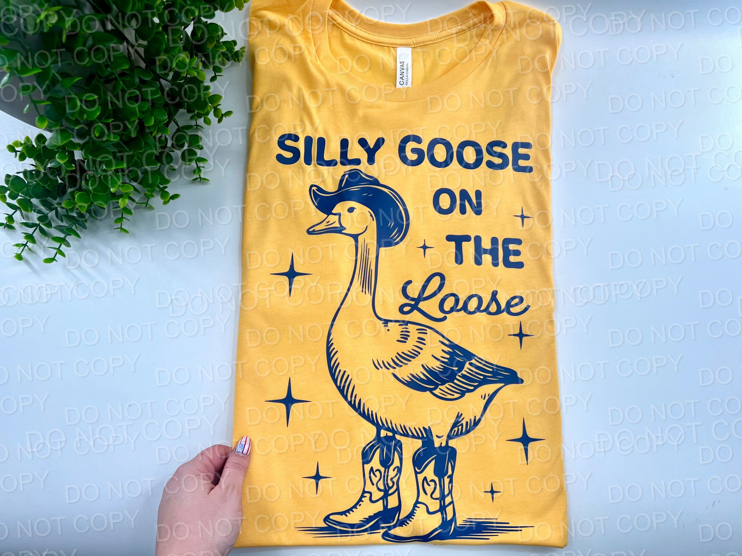 SILLY GOOSE ON THE LOOSE | BELLA CANVAS HEATHER YELLOW GOLD