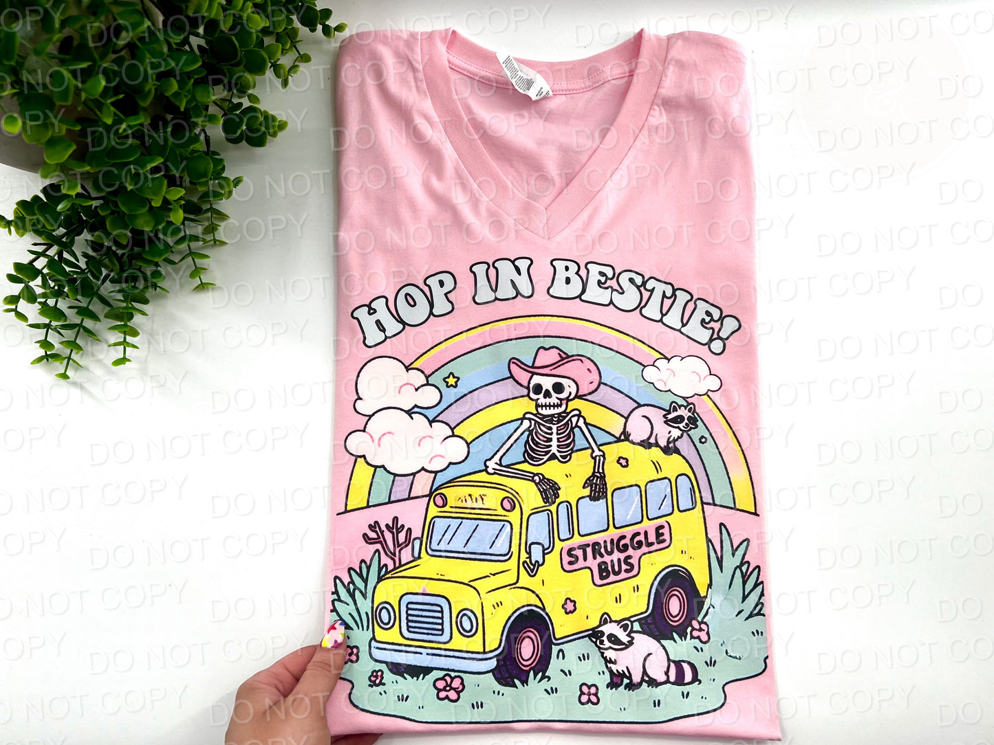 HOP IN BESTIE | BELLA CANVAS BABY PINK