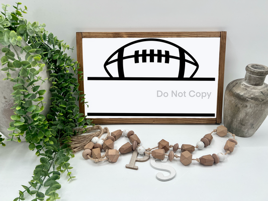 FOOTBALL    - White/Thick/E. Amer. - Wood Sign