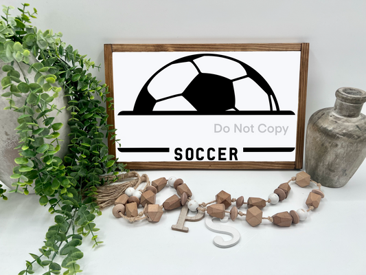 SOCCER    - White/Thick/E. Amer. - Wood Sign