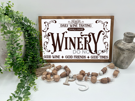 Winery - White/Thick/E. Amer. - Wood Sign