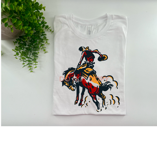 Horse & Cowboy  - Bella Canvas White