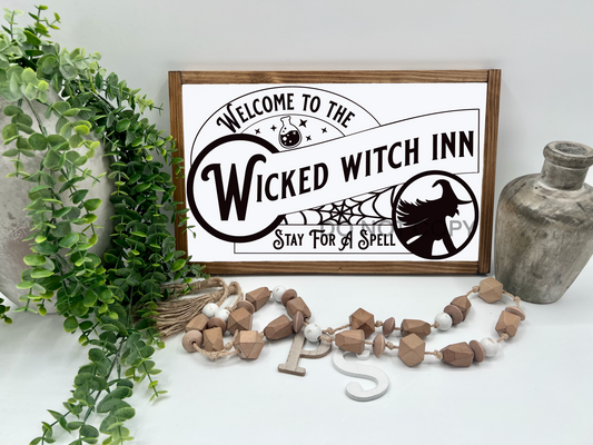 Wicked Witch Inn - White/Thick/E. Amer. - Wood Sign