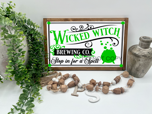 Wicked Witch  - White/Thick/E. Amer. - Wood Sign