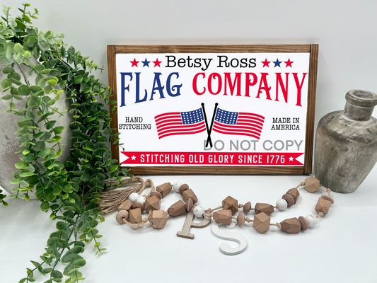 Betsy Ross   - White/Thick/E. Amer. - Wood Sign