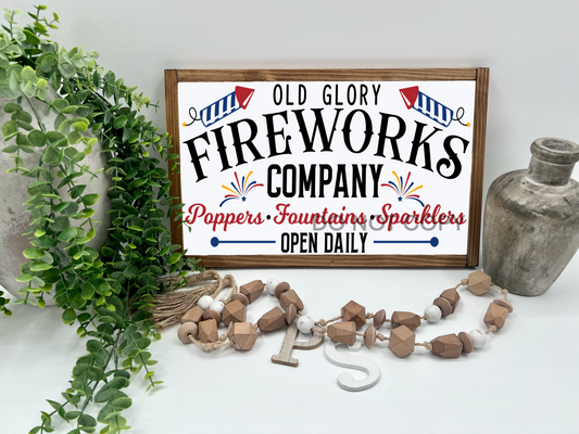 Old Glory    - White/Thick/E. Amer. - Wood Sign