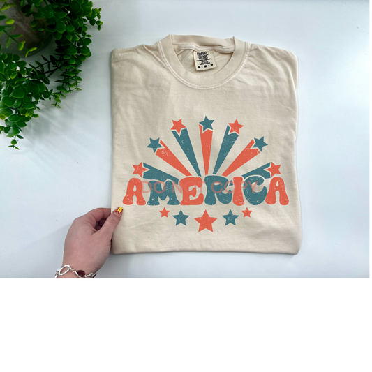 America Stars  - Comfort Color - Ivory