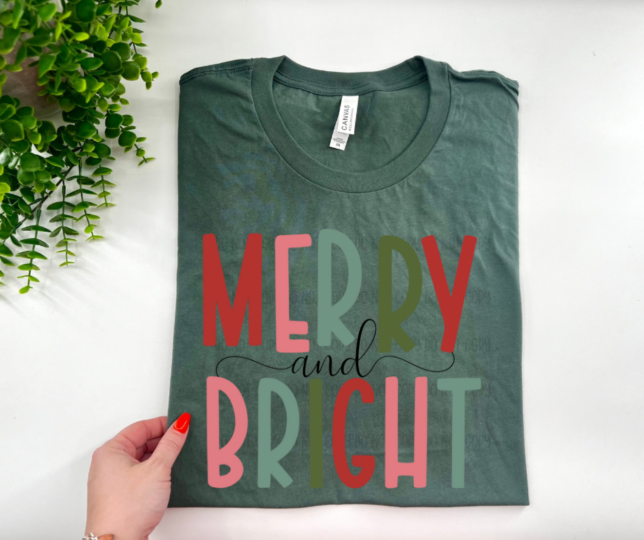 Merry & Bright    - Bella Canvas - Pine