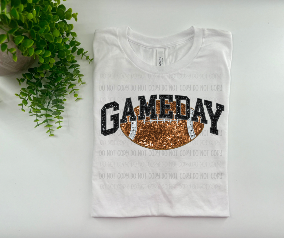 GAMEDAY GLITTER     - BELLA CANVAS — WHITE