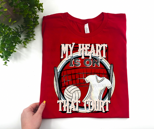 My Heart is On That Court - Volleyball - BELLA CANVAS — RED