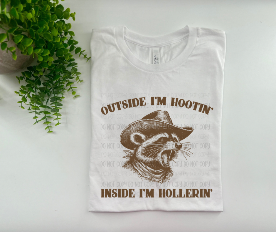 Outside Im Hootin Inside im Hollerin   • BELLA CANVAS