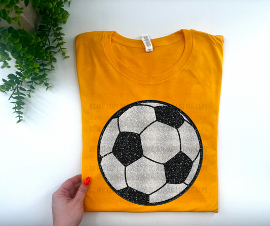 SOCCER GLITTER - BELLA CANVAS — YELLOW GOLD