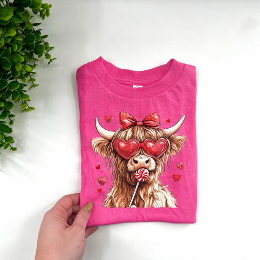 Highland Cow - Pink - YOUTH