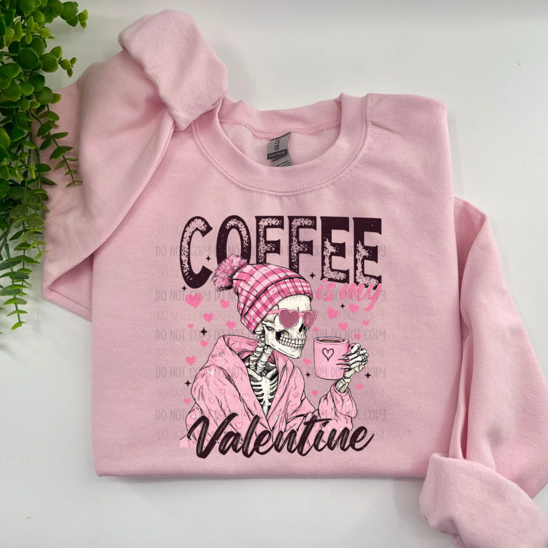 Coffee Is My Valentine - Light Pink Sweatshirt