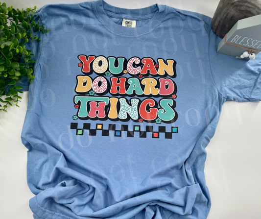 You Can Do Hard Things Retro 2 - Washed Denim Comfort Colors
