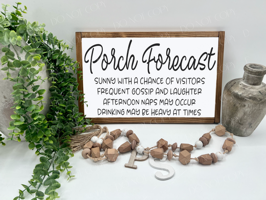 Porch Forecast - White/Thick/E. Amer. - Wood Sign