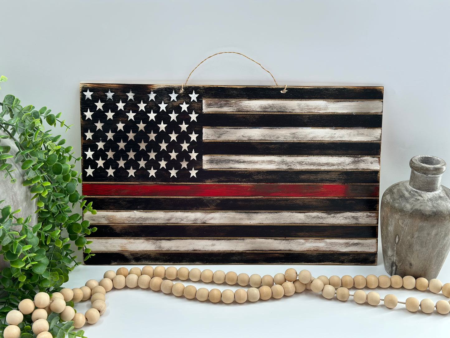 Torched Fire Flag Door Hanger - 18x11”