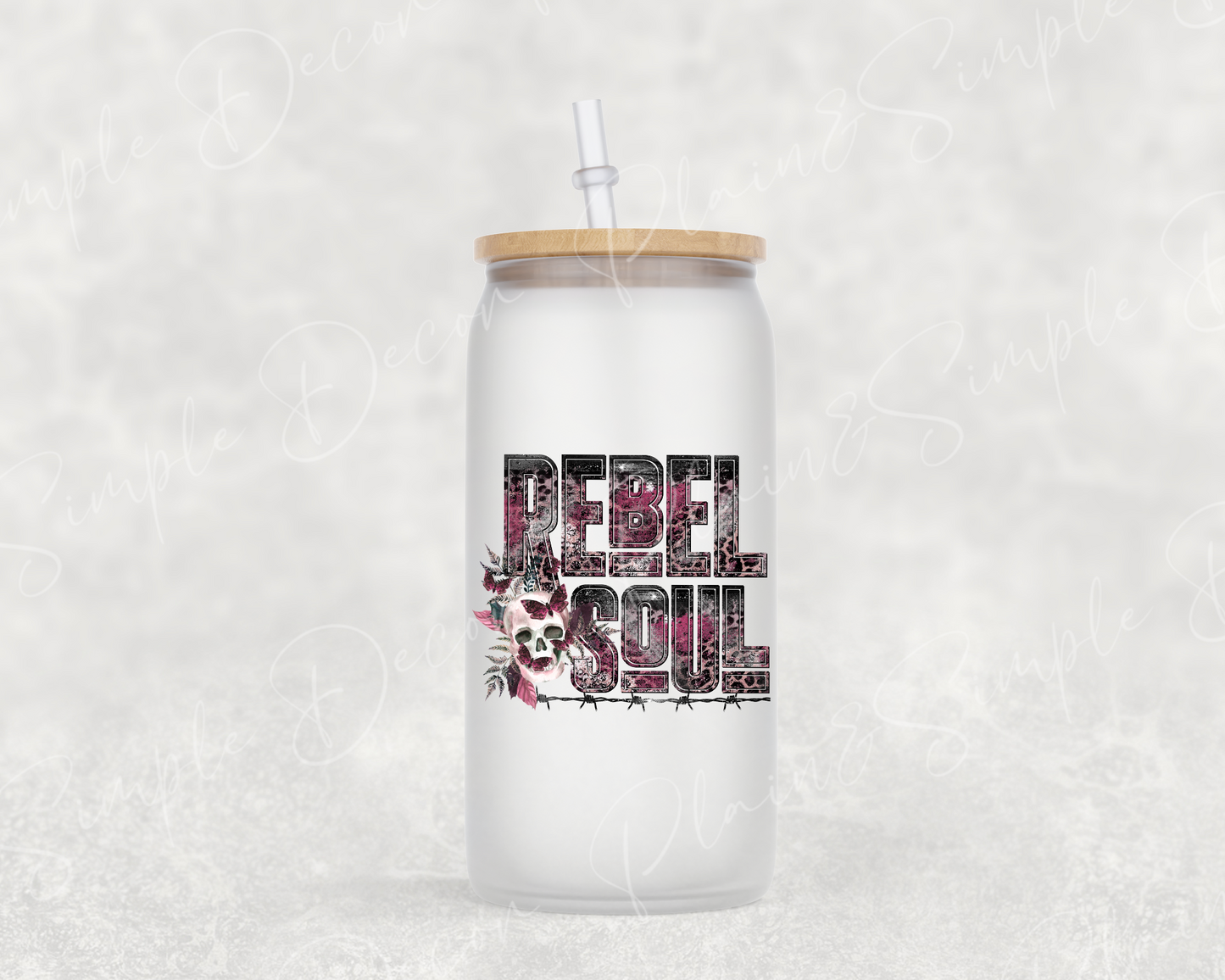 Rebel Soul - 16 oz Frosted Mason Jar