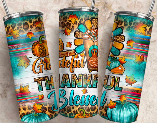 Grateful Thankful Blessed - 20 oz Tumbler