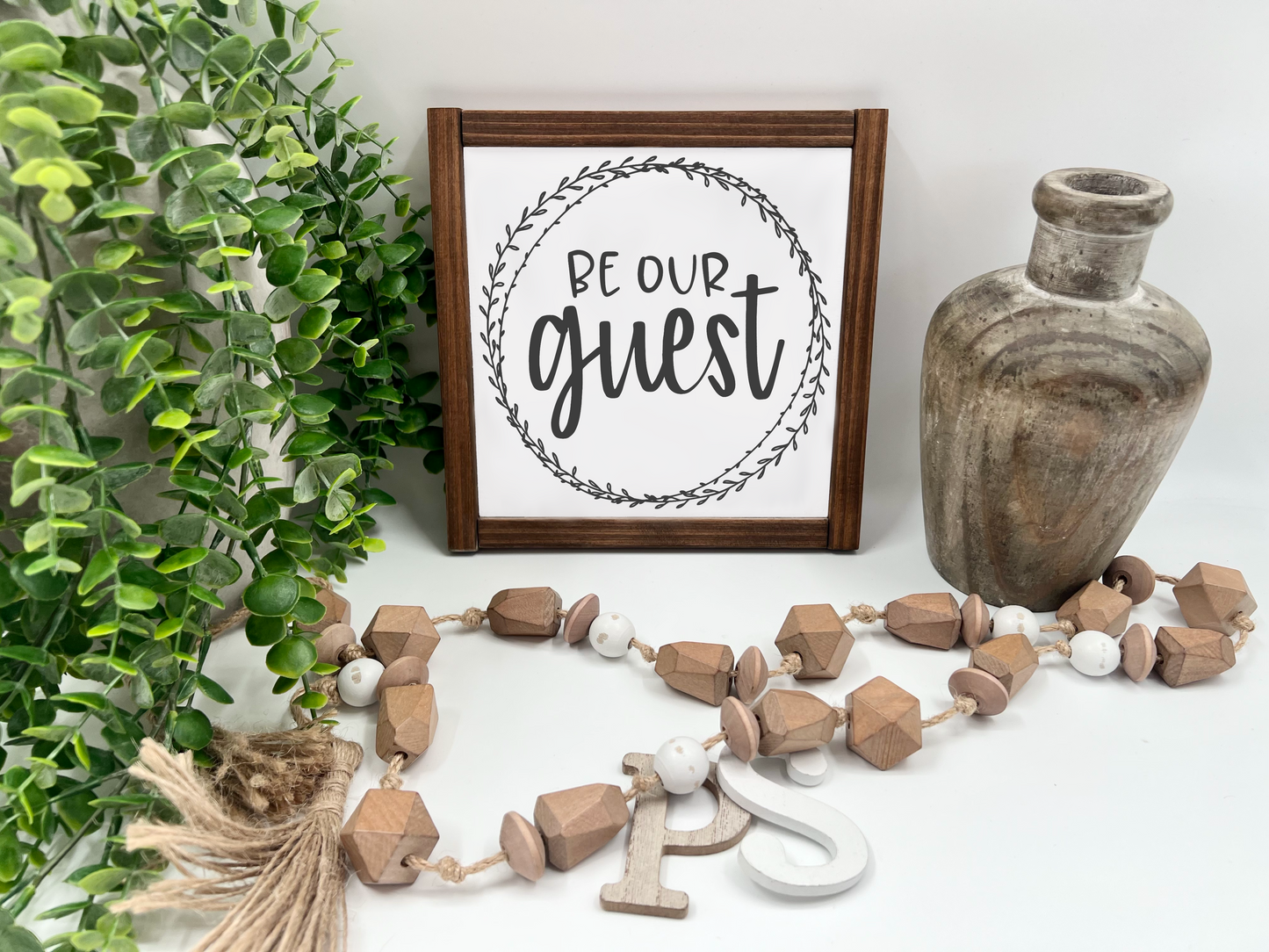 Be Our Guest - White/Thick/Kona - Wood Sign