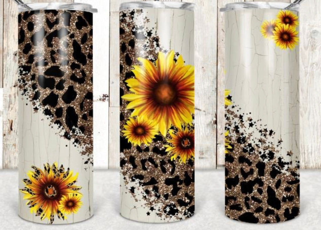 Leopard Sunflower  - 20 oz Tumbler l