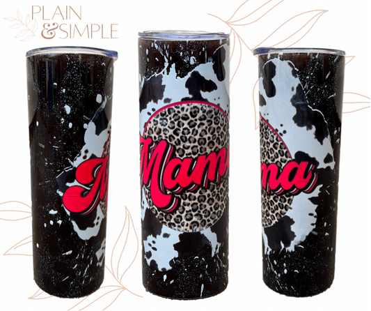 Mama Black & Pink Leopard - 20 oz Tumbler