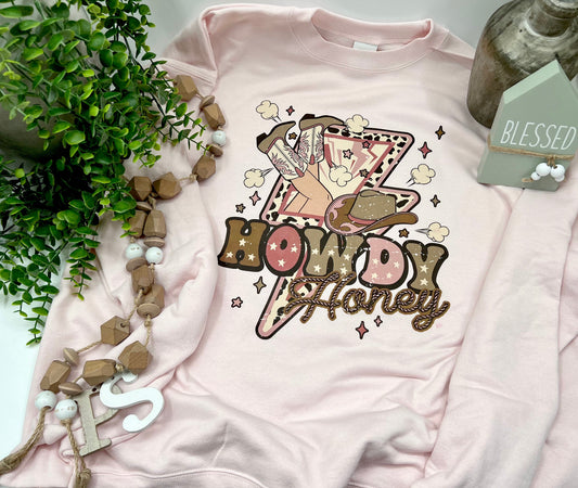 Howdy Honey - Light Pink Sweatshirt
